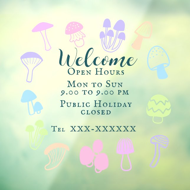 Vinilos Para Cristales Hongo Colorido (Hoja 3)