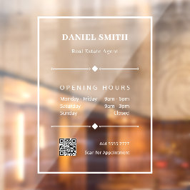 Vinilos Para Cristales Horario de apertura de código QR de oficina de neg