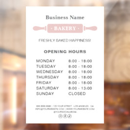 Vinilos Para Cristales Horario de Apertura de la Panadería Rodillo de Ama