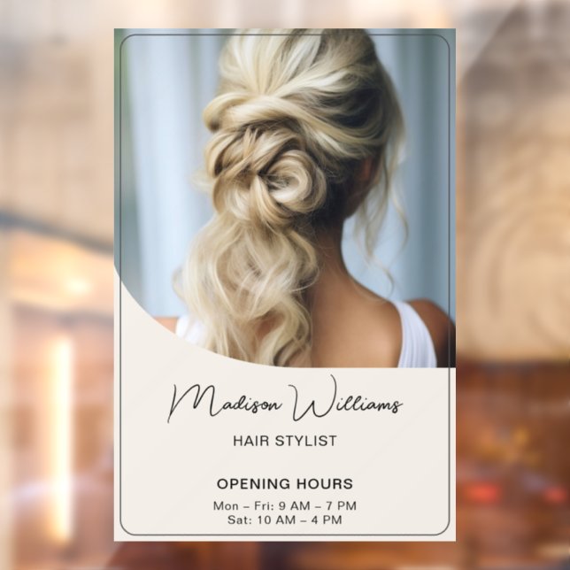 Vinilos Para Cristales Horario de apertura de la peluquería (Hoja 2)