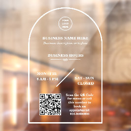 Vinilos Para Cristales Horario de apertura de la tienda con logotipo de e