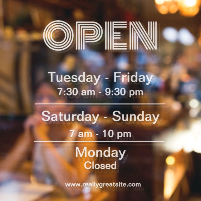 Vinilos Para Cristales Horario de apertura de la tienda Fondo Transparent (Subido por el creador)