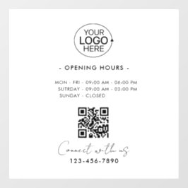 Vinilos Para Cristales Horario de apertura de la tienda Logotipo minimali