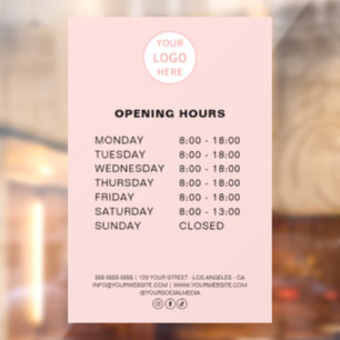 Vinilos Para Cristales Horario de Apertura Logotipo Personalizado Panader