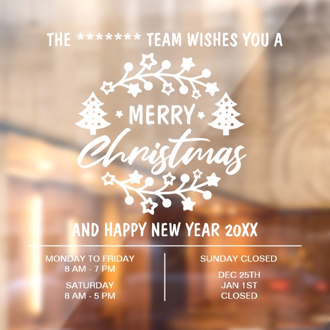 Vinilos Para Cristales Horario de Navidad comercial (Hoja 2)