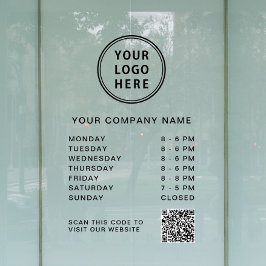Vinilos Para Cristales Horario de Negocios Logo Crea tu Código QR