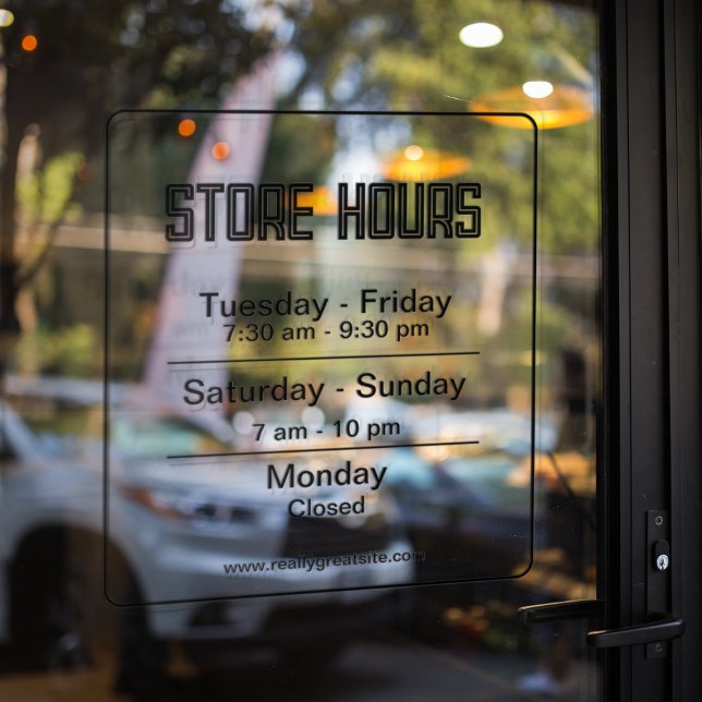 Vinilos Para Cristales Horario de tienda | Horas de negocio transparentes (Subido por el creador)