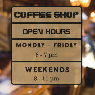 Vinilos Para Cristales Horarios de apertura de cafetería horas de negocio