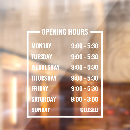 Vinilos Para Cristales Horarios de apertura de negocios 