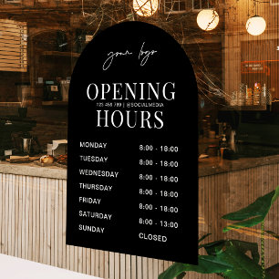 Vinilos Para Cristales Horarios de apertura del logotipo de negocio de ar