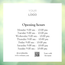 Horarios de apertura día horas negocio tienda hote