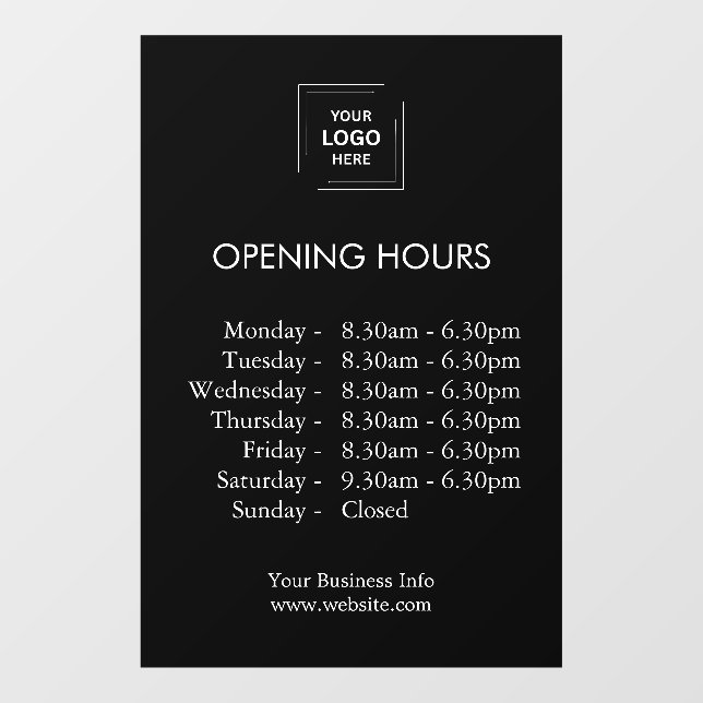 Vinilos Para Cristales Horarios de apertura | Horarios personalizados de  (Hoja)