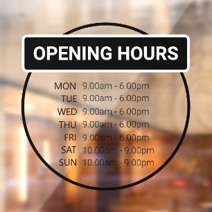 Vinilos Para Cristales Horarios de apertura Horas de apertura de la ron