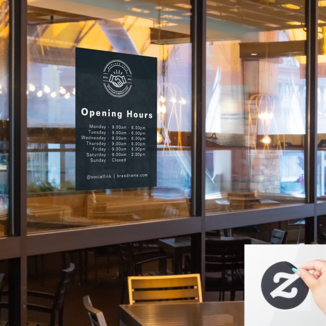 Vinilos Para Cristales Horarios de Apertura - Horas de apertura del logot (ventana del restaurante)