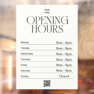 Vinilos Para Cristales Horarios de Apertura Horas de Apertura Logotipo