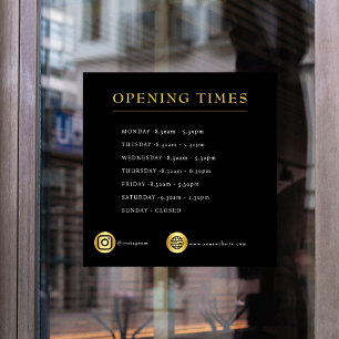 Vinilos Para Cristales Horarios de apertura Horas de apertura Oro negro