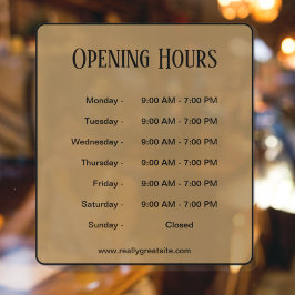Vinilos Para Cristales Horarios de apertura letra negra Tiempo de Negocio