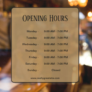 Vinilos Para Cristales Horarios de apertura letra negra Tiempo de Negocio