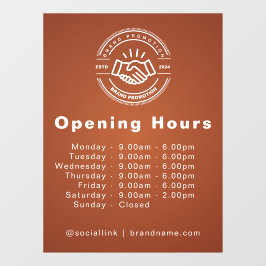 Vinilos Para Cristales Horarios de apertura Logotipo de empresa Horas de 