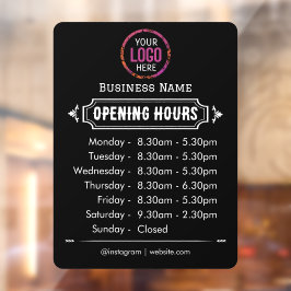 Vinilos Para Cristales Horarios de Apertura | Logotipo de la Empresa Hora