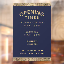 Horarios Navy Blue Rosas Doradas Vintage Elegante