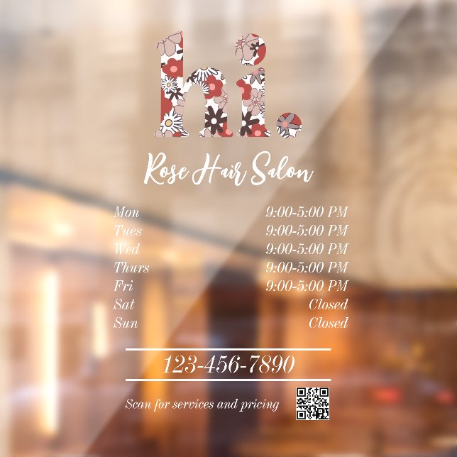 Vinilos Para Cristales Horas abiertas de Hair Salon Business (Hoja 2)