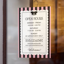 Horas Abiertas Rayas Rosa Chic Bordes Escalonados