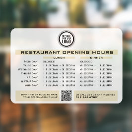 Vinilos Para Cristales Horas de apertura de almuerzo y cena personalizada
