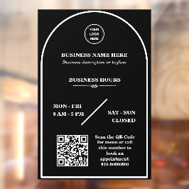 Vinilos Para Cristales Horas de apertura de la tienda con logotipo empres