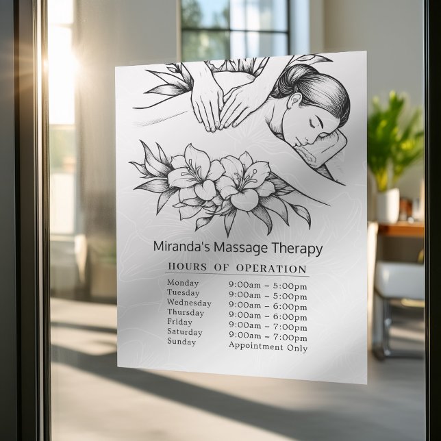 Vinilos Para Cristales Horas de apertura de manos de sanación de terapia  (Subido por el creador)