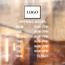 Horas de apertura de negocio Agregar logotipo pers