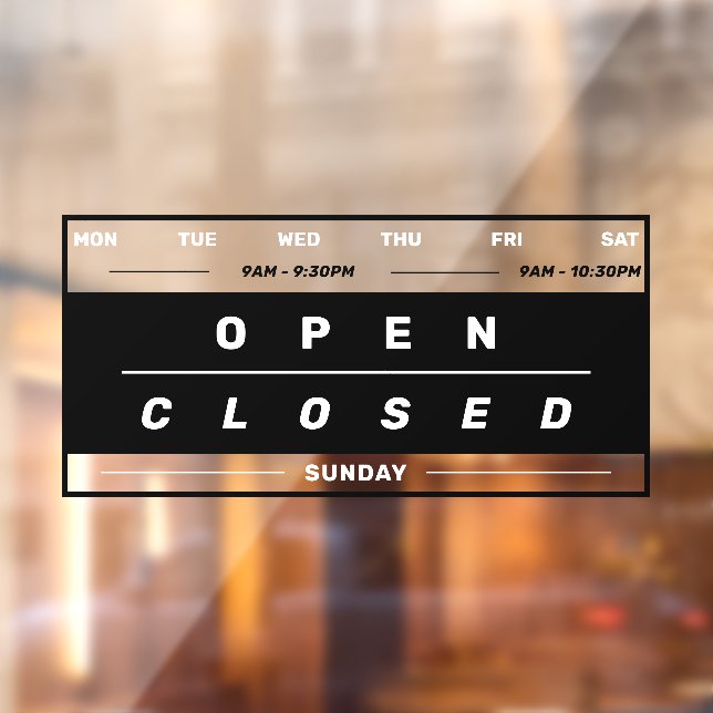 Vinilos Para Cristales Horas de apertura de negocios de estilo de calenda (Hoja 2)