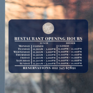 Vinilos Para Cristales Horas de apertura de restaurante para almuerzo y c