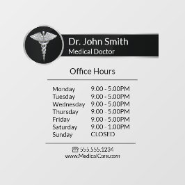 Vinilos Para Cristales Horas de apertura del caduceo médico profesional p