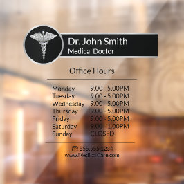 Vinilos Para Cristales Horas de apertura del caduceo médico profesional p