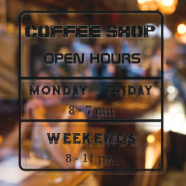 Vinilos Para Cristales Horas de apertura del café Horarios comerciales 