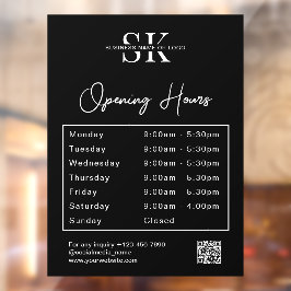 Vinilos Para Cristales Horas de apertura del código Qr de logotipo comerc