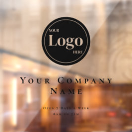Vinilos Para Cristales Horas de apertura del logotipo comercial negro sim