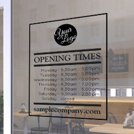 Vinilos Para Cristales Horas De Apertura Empresariales Con Logo Y Texto P