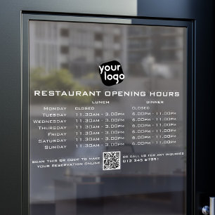 Vinilos Para Cristales Horas de apertura personalizadas Chic Almuerzo Cen