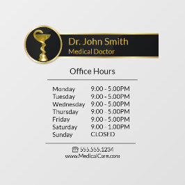 Vinilos Para Cristales Horas de apertura profesional de oro Hygieia Médic