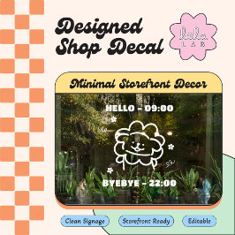 Vinilos Para Cristales Horas de aseo de mascotas lindas blancas Calcomaní