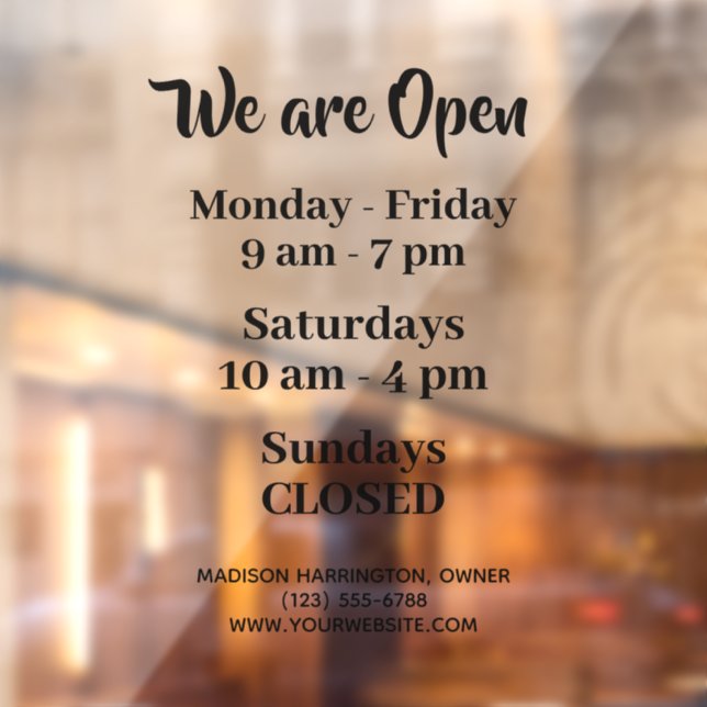 Vinilos Para Cristales Horas de Atención Personalizadas (Hoja 2)