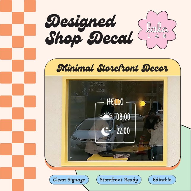 Vinilos Para Cristales Horas de la tienda de café minimalista adorable pa (Subido por el creador)