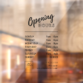 Vinilos Para Cristales Horas de negocios profesionales simples en negro c