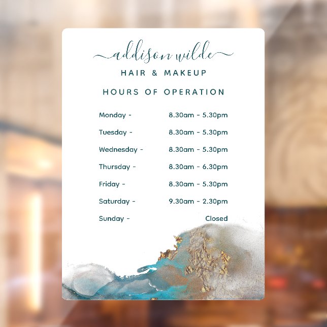 Vinilos Para Cristales Horas de trabajo con tinta de acuarela moderna en  (Hoja 2)