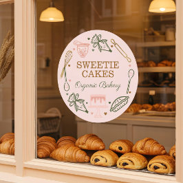 Vinilos Para Cristales Hornear y cocinar Utensil Pink & Olive Green