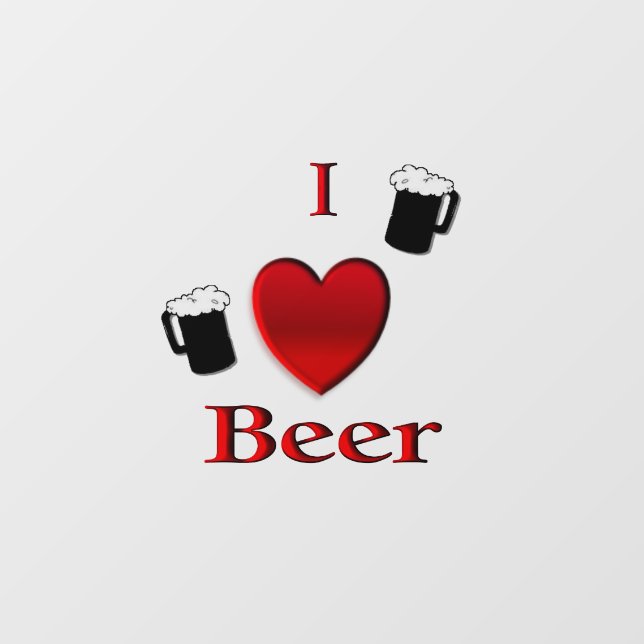 Vinilos Para Cristales I Heart Beer Design (Hoja)