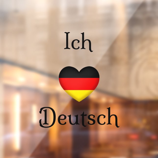 Vinilos Para Cristales "Ich Liebe Deutsch" I Heart German Window Cling (Hoja 2)