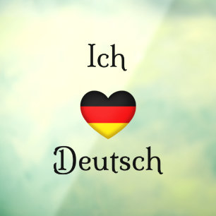 Vinilos Para Cristales "Ich Liebe Deutsch" I Heart German Window Cling